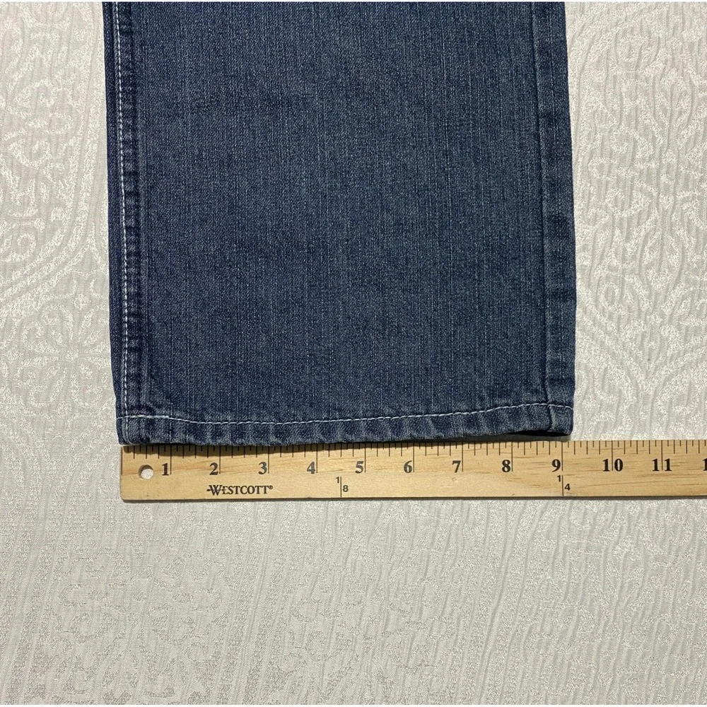 Mecca Men's‎ Straight Fit Blue Denim Jeans Size 40x34 Embroidered Pockets